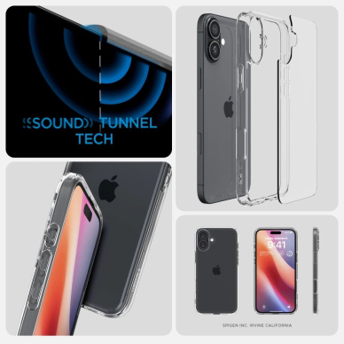 Spigen Ultra Hybrid iPhone 16 Dėklas - Permatomas 11