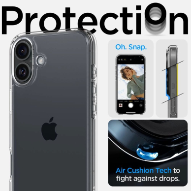 Spigen Ultra Hybrid iPhone 16 Dėklas - Permatomas 9