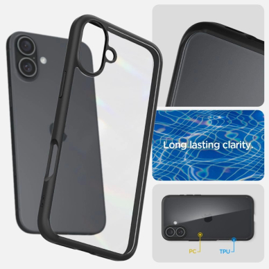 Spigen Ultra Hybrid iPhone 16 Dėklas - Matinis Juodas 10
