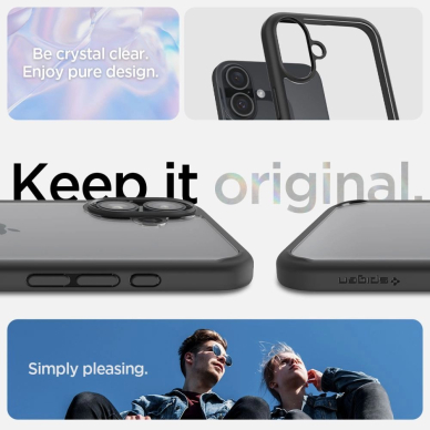 Spigen Ultra Hybrid iPhone 16 Dėklas - Matinis Juodas 9 Spigen Ultra Hybrid iPhone 16 Dėklas - Matinis Juodas 9