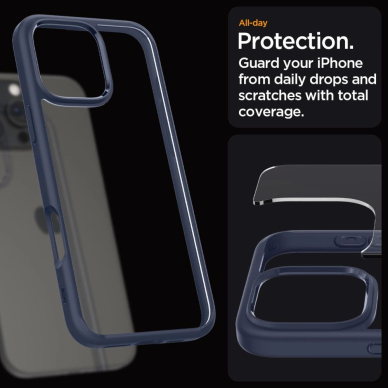 Spigen Ultra Hybrid iPhone 16 Pro Dėklas - Mėlynas 13