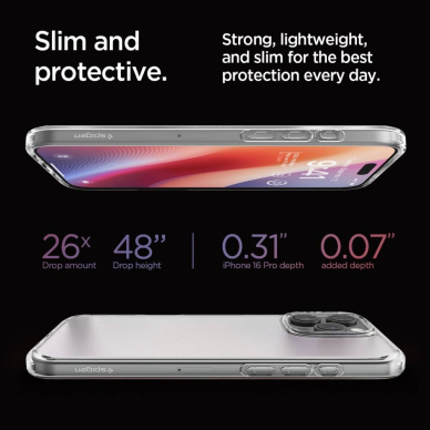 Spigen Ultra Hybrid iPhone 16 Pro Dėklas - Permatomas 11
