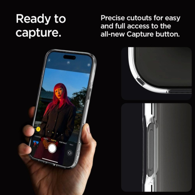 Spigen Ultra Hybrid iPhone 16 Pro Dėklas - Permatomas 12