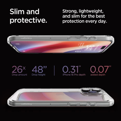 Spigen Ultra Hybrid iPhone 16 Pro Dėklas - Permatomas 14