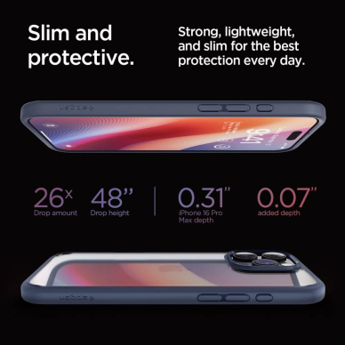 Spigen Ultra Hybrid iPhone 16 Pro Max Dėklas - Mėlynas 11