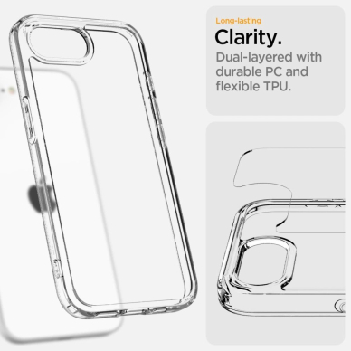 Spigen Ultra Hybrid iPhone 16e Dėklas - Permatomas 11