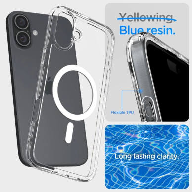 Spigen Ultra Hybrid Mag Dėklas with MagSafe skirtas iPhone 16 Plus - Baltas 10