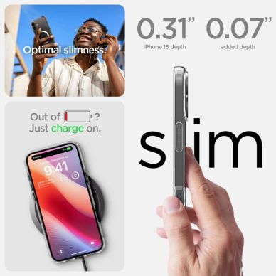 Spigen Ultra Hybrid Mag Dėklas with MagSafe skirtas iPhone 16 Plus - Baltas 13