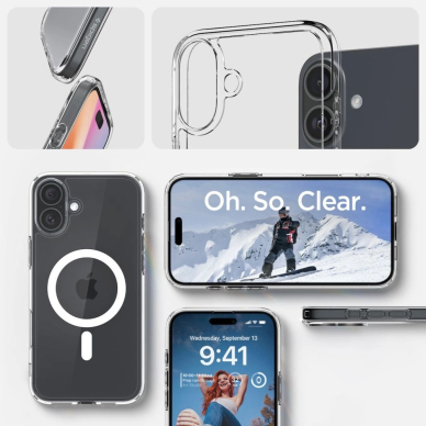 Spigen Ultra Hybrid Mag Dėklas with MagSafe skirtas iPhone 16 Plus - Baltas 14