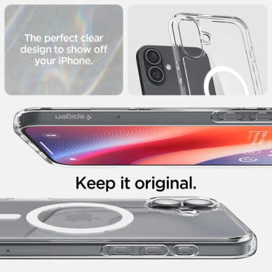 Spigen Ultra Hybrid Mag Dėklas with MagSafe skirtas iPhone 16 Plus - Baltas 9