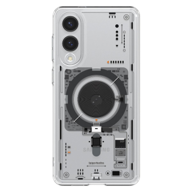 Samsung Galaxy S25 Edge Spigen Ultra Hybrid Mag dėklas su MagSafe ir spauda - permatomas 1