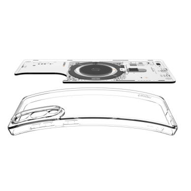 Samsung Galaxy S25 Edge Spigen Ultra Hybrid Mag dėklas su MagSafe ir spauda - permatomas 6