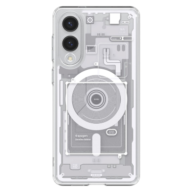 Samsung Galaxy S25 Edge Spigen Ultra Hybrid Mag dėklas su MagSafe ir spauda - baltas 1