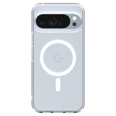 Google Pixel 10 Pro XL Spigen Ultra Hybrid Mag MagSafe dėklas – skaidrus ir baltas 2