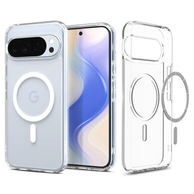 Google Pixel 10 Pro XL Spigen Ultra Hybrid Mag MagSafe dėklas – skaidrus ir baltas Google Pixel 10 Pro XL Spigen Ultra Hybrid Mag MagSafe dėklas – skaidrus ir baltas