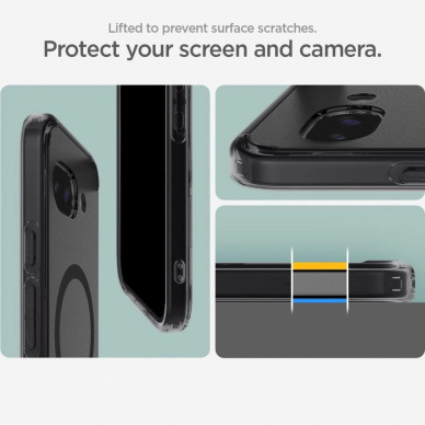 Spigen Ultra Hybrid Mag MagSafe dėklas Google Pixel 9A - permatomas/juodas 11