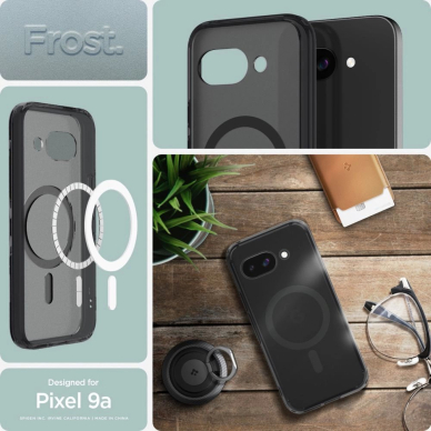 Spigen Ultra Hybrid Mag MagSafe dėklas Google Pixel 9A - permatomas/juodas 8