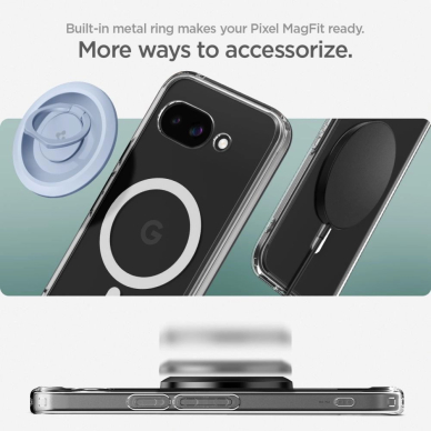 Spigen Ultra Hybrid Mag MagSafe dėklas Google Pixel 9A - permatomas/baltas 10