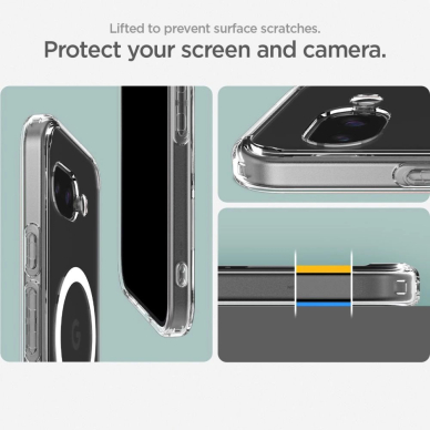 Spigen Ultra Hybrid Mag MagSafe dėklas Google Pixel 9A - permatomas/baltas 11