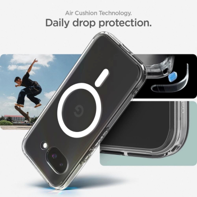 Spigen Ultra Hybrid Mag MagSafe dėklas Google Pixel 9A - permatomas/baltas 12