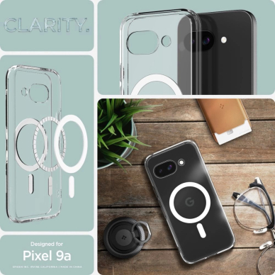 Spigen Ultra Hybrid Mag MagSafe dėklas Google Pixel 9A - permatomas/baltas 8