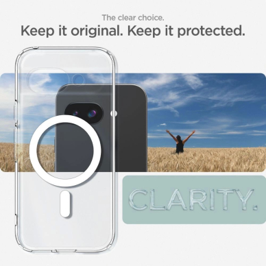 Spigen Ultra Hybrid Mag MagSafe dėklas Google Pixel 9A - permatomas/baltas 9