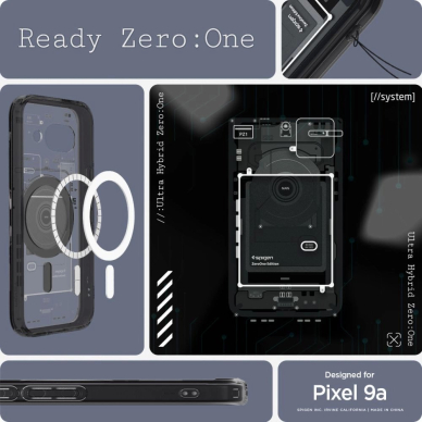 Spigen Ultra Hybrid Mag MagSafe dėklas Google Pixel 9A Zero One - juodas 8