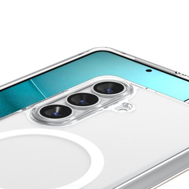 Samsung Galaxy S26 Spigen Ultra Hybrid Mag MagSafe dėklas – skaidrus ir baltas 6