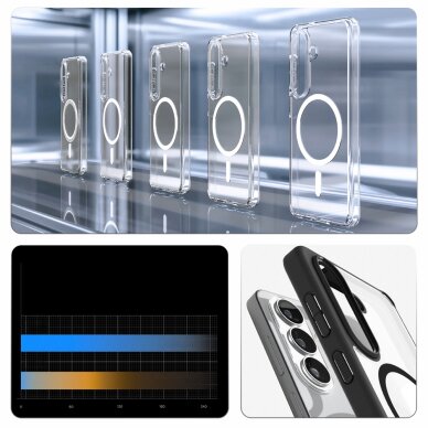 Samsung Galaxy S26 Spigen Ultra Hybrid Mag MagSafe dėklas – juodas skaidrus 15