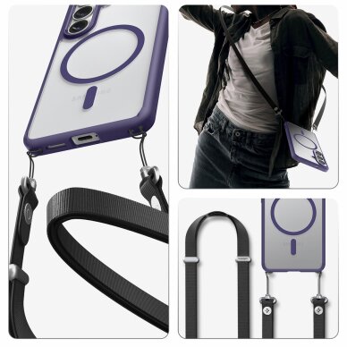 Samsung Galaxy S26+ Spigen Ultra Hybrid Mag MagSafe dėklas – tamsiai mėlynas skaidrus 20