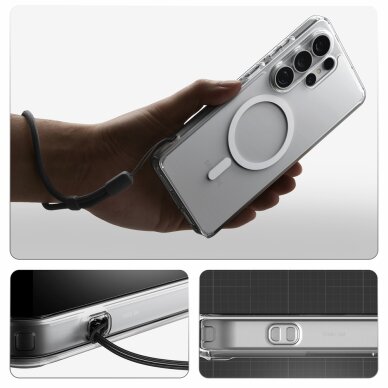 Samsung Galaxy S26 Ultra Spigen Ultra Hybrid Mag MagSafe dėklas – skaidrus ir baltas 18