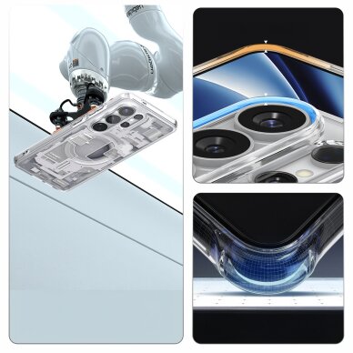 Samsung Galaxy S26 Ultra Zero One Spigen Ultra Hybrid Mag MagSafe dėklas – skaidrus ir baltas 17
