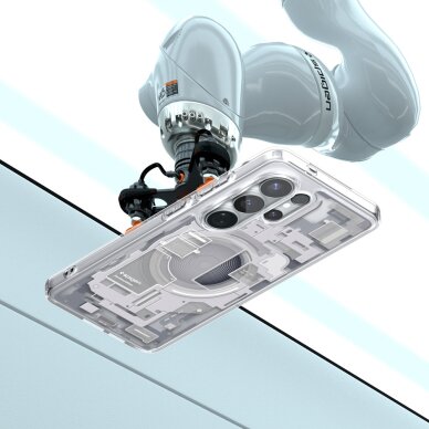 Samsung Galaxy S26 Ultra Zero One Spigen Ultra Hybrid Mag MagSafe dėklas – skaidrus ir baltas 7