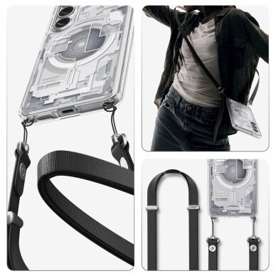 Samsung Galaxy S26+ Zero One Spigen Ultra Hybrid Mag MagSafe dėklas – skaidrus ir baltas 21