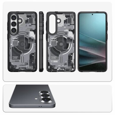 Samsung Galaxy S26+ Zero One Spigen Ultra Hybrid Mag MagSafe dėklas – juodas skaidrus 15