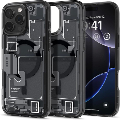 Spigen Ultra Hybrid Mag Zero One Dėklas with MagSafe skirtas iPhone 16 Pro - Tamsiai Pilkas