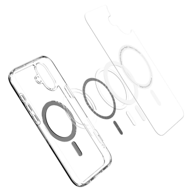 Spigen Ultra Hybrid MagSafe Anglies pluošto skirtas iPhone 16 - Tamsiai Pilkas 4