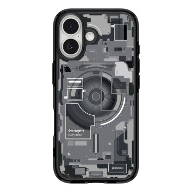 iPhone 17 Zero One dėklas Spigen Ultra Hybrid, MagSafe – juodas 1
