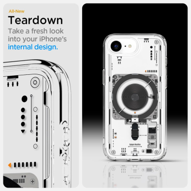 Spigen Ultra Hybrid MagSafe Dėklas skirtas iPhone SE 4 (2025) Neo One - Permatomas 13