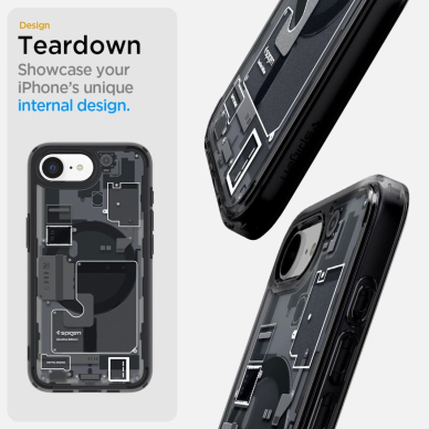 Spigen Ultra Hybrid MagSafe Dėklas skirtas iPhone SE 4 (2025) Zero One - Juodas 11