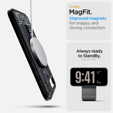 Spigen Ultra Hybrid MagSafe Dėklas skirtas iPhone SE 4 (2025) Zero One - Juodas 12