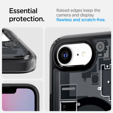 Spigen Ultra Hybrid MagSafe Dėklas skirtas iPhone SE 4 (2025) Zero One - Juodas 14