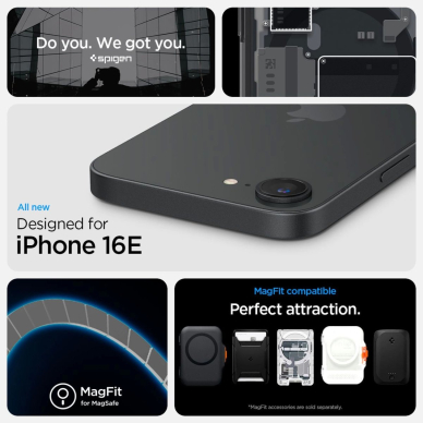 Spigen Ultra Hybrid MagSafe Dėklas skirtas iPhone SE 4 (2025) Zero One - Juodas 9