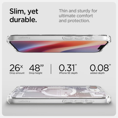 Spigen Ultra Hybrid MagSafe Dėklas skirtas iPhone SE 4 (2025) Zero One - Baltas 11