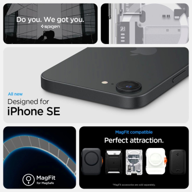 Spigen Ultra Hybrid MagSafe Dėklas skirtas iPhone SE 4 (2025) Zero One - Baltas 12
