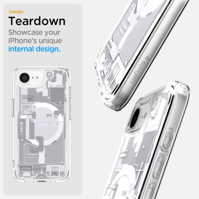 Spigen Ultra Hybrid MagSafe Dėklas skirtas iPhone SE 4 (2025) Zero One - Baltas 14