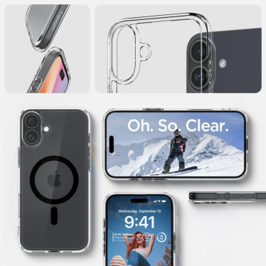 Spigen Ultra Hybrid MagSafe skirtas iPhone 16 - Juodas 10