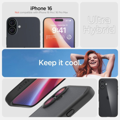 Spigen Ultra Hybrid MagSafe skirtas iPhone 16 - Juodas 8