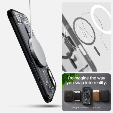 Spigen Ultra Hybrid MagSafe Zero One skirtas iPhone 16 - Tamsiai Pilkas 9