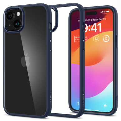 Apsauginis dėklas Spigen Ultra Hybrid, navy Mėlynas - iPhone 15 Plus Apsauginis dėklas Spigen Ultra Hybrid, navy Mėlynas - iPhone 15 Plus
